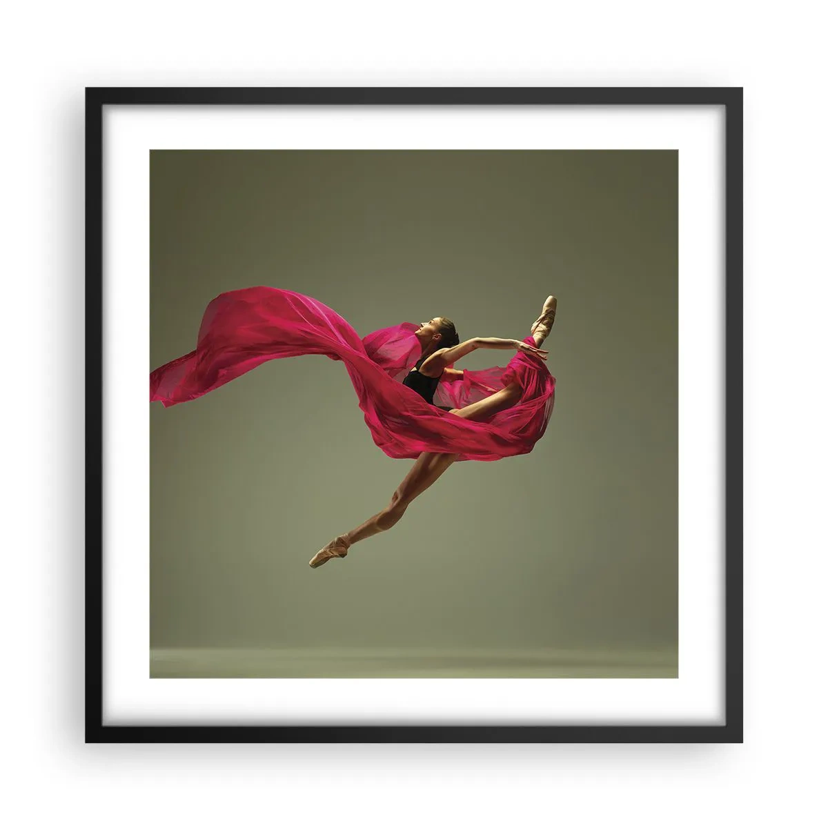 Plagát v čiernom ráme - Tancujúci plameň - 50x50 cm