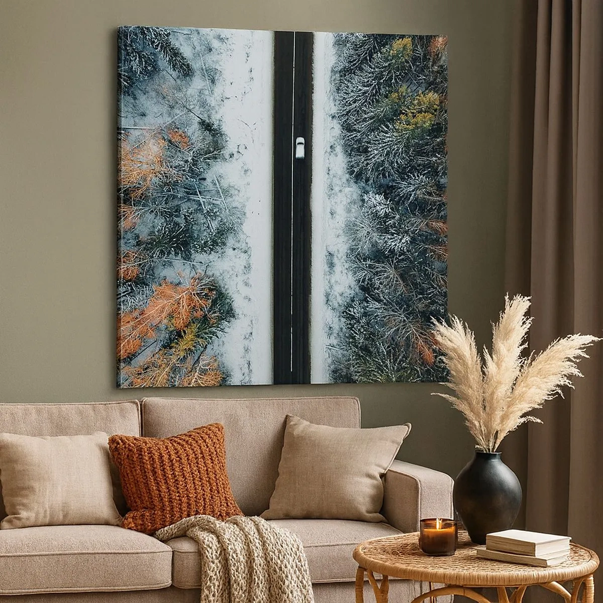 Obraz na plátne - Cez zimný les - 30x30 cm