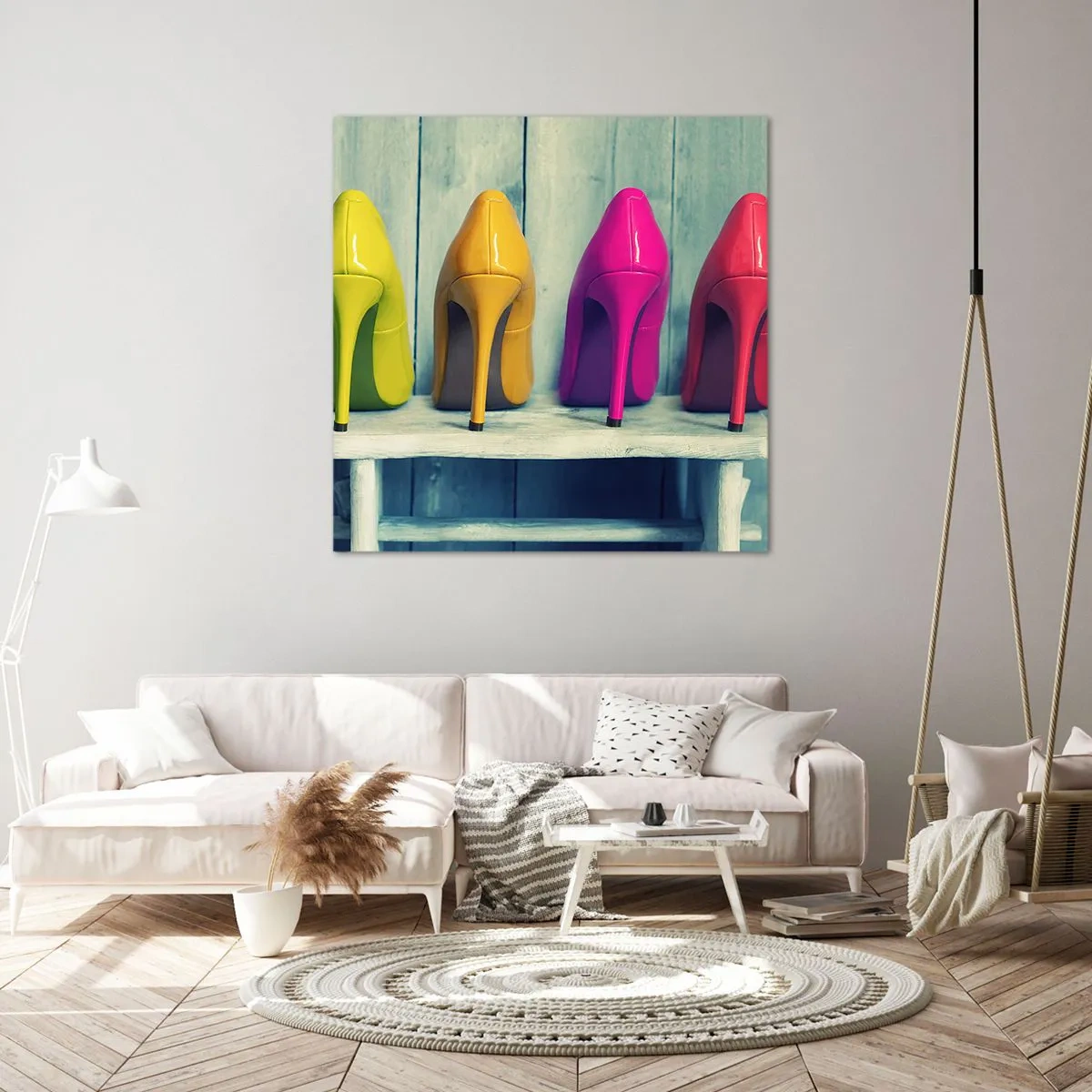 Obraz na plátne - Prechádzkou po dúhe - 70x70 cm