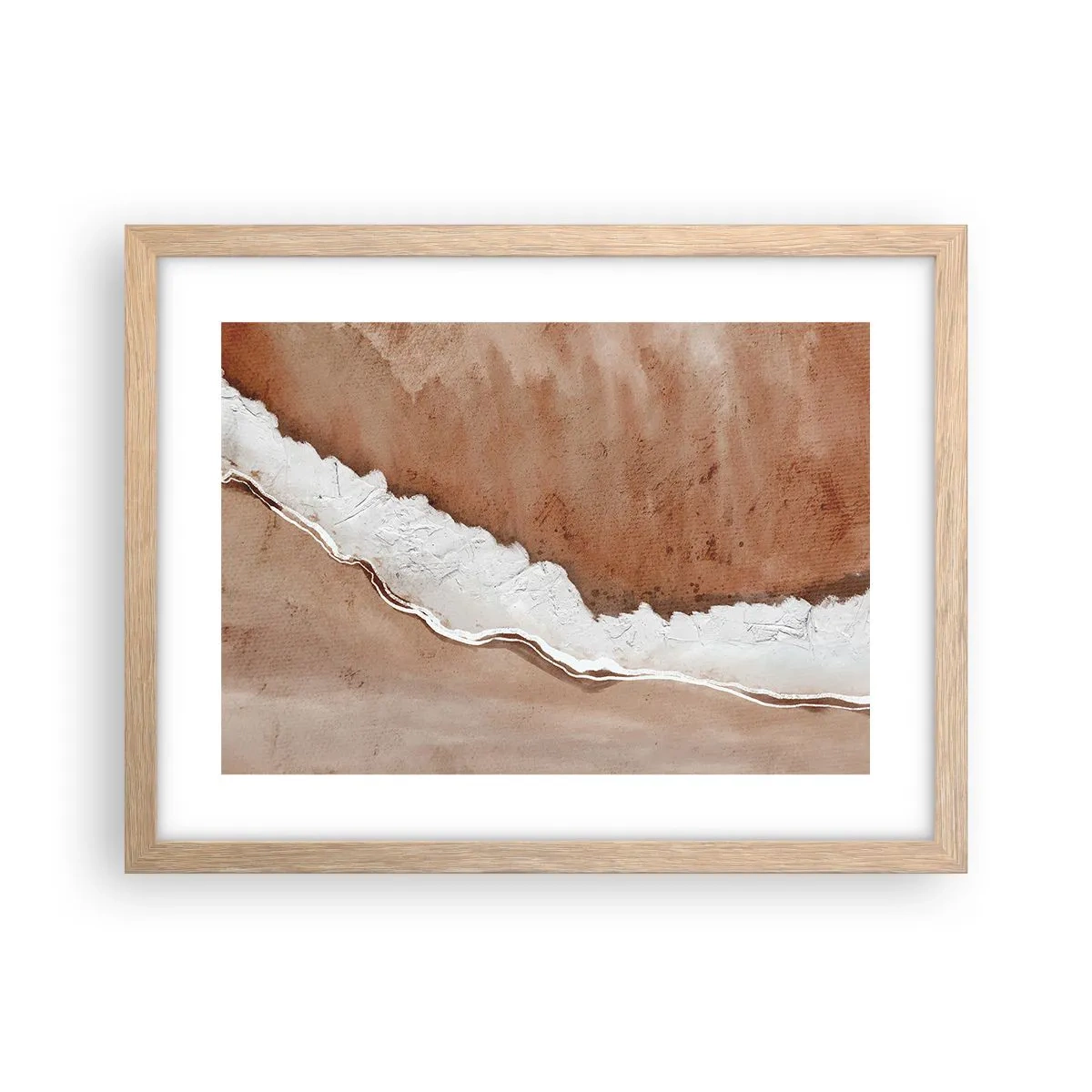 Plagát v ráme zo svetlého duba - V zemitých farbách - 40x30 cm