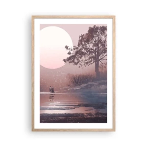 Plagát v ráme zo svetlého duba - Nočné zázraky - 50x70 cm