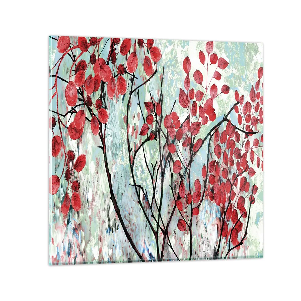 Obraz na skle - Strom v šarlátovej - 30x30 cm