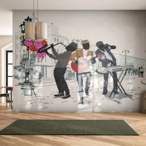 Fototapeta Premium Canvas - Hudba ulice - Hudba, Gitara, kapela - 250x175 cm