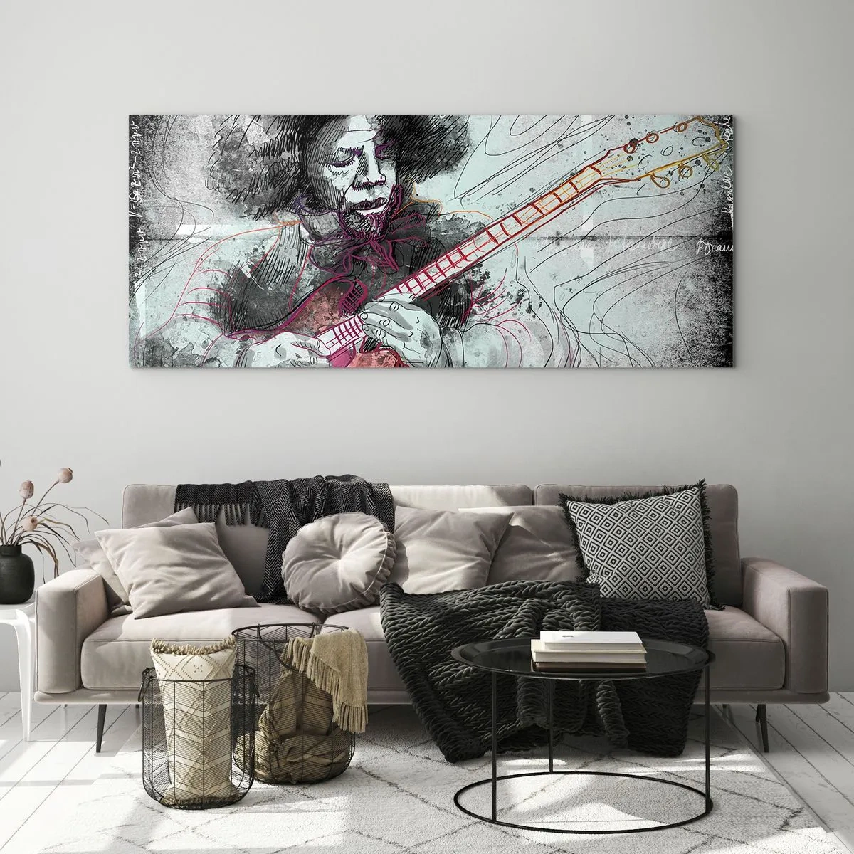 Obraz na skle - Na vlnách hudby - 100x40 cm