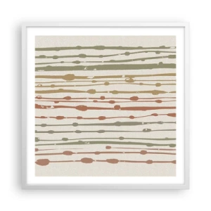 Plagát v bielom ráme - Hudobný záznam farieb - 60x60 cm
