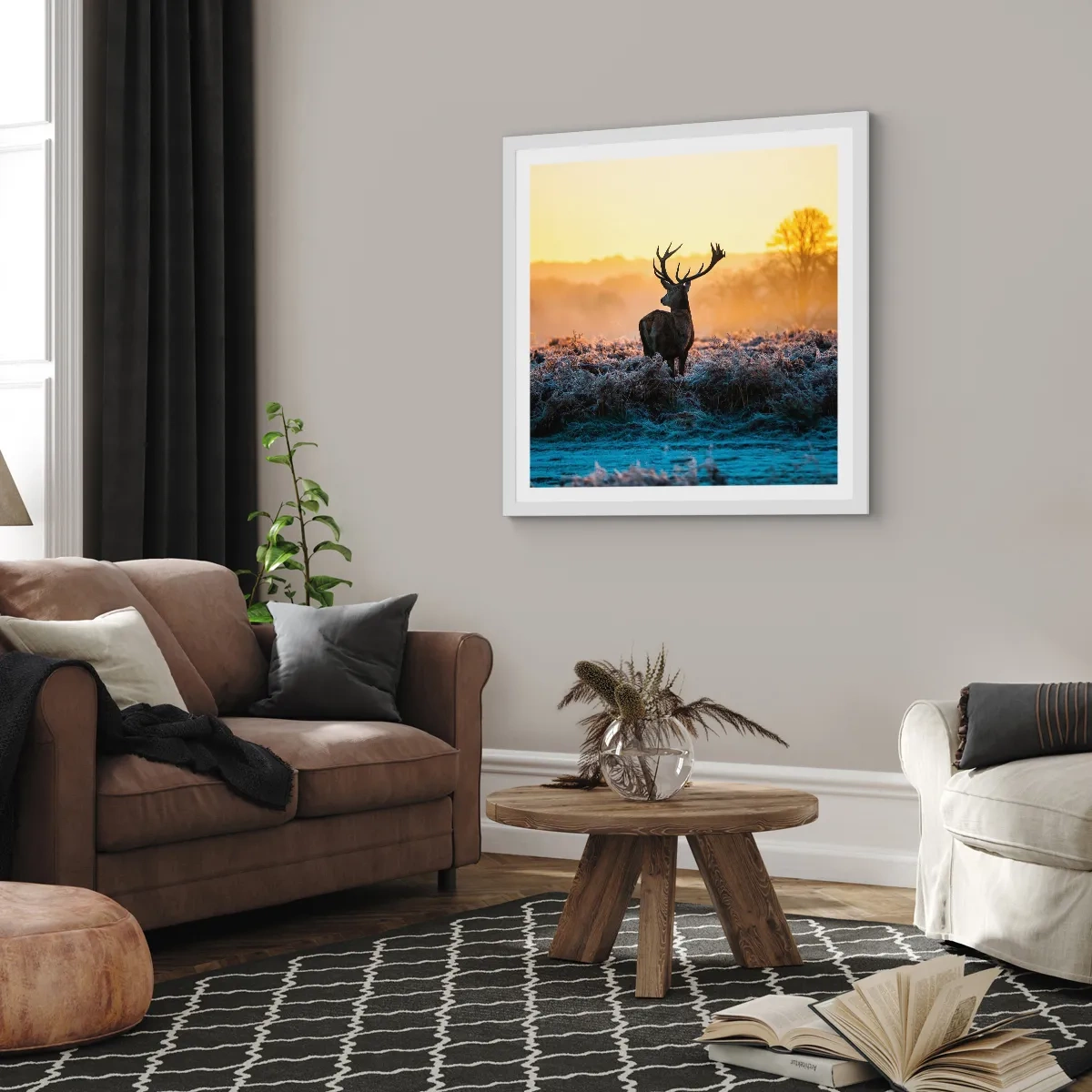 Plagát v bielom ráme - Korunovaný na svojom panstve - 40x40 cm