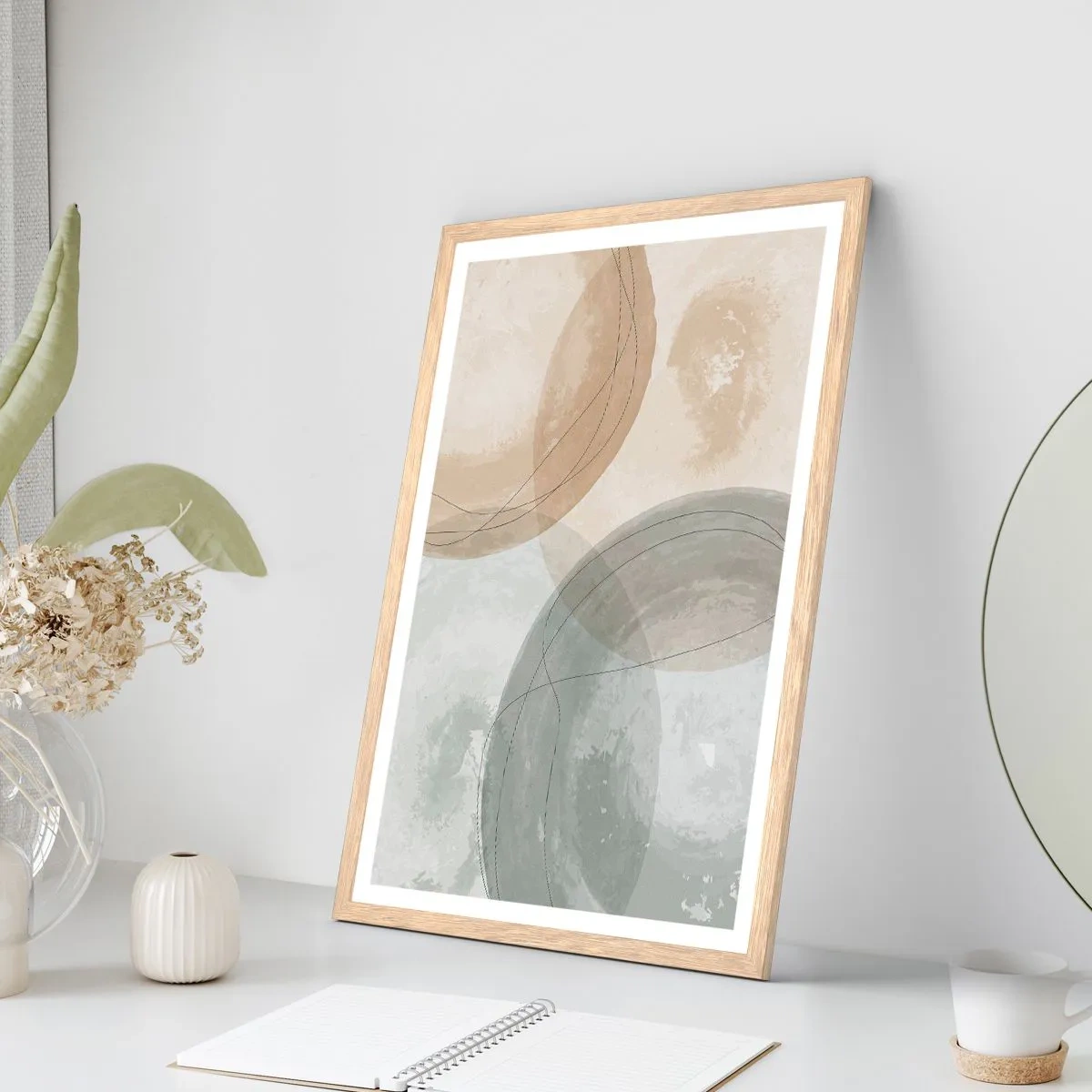 Plagát v ráme zo svetlého duba - Prenikanie svetov - 70x100 cm