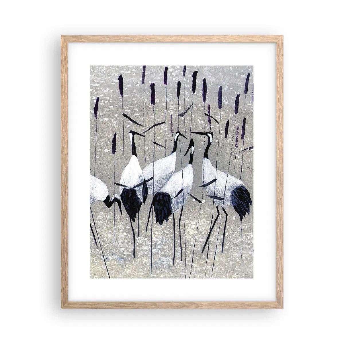 Plagát v ráme zo svetlého duba - Medzi svojimi - 40x50 cm