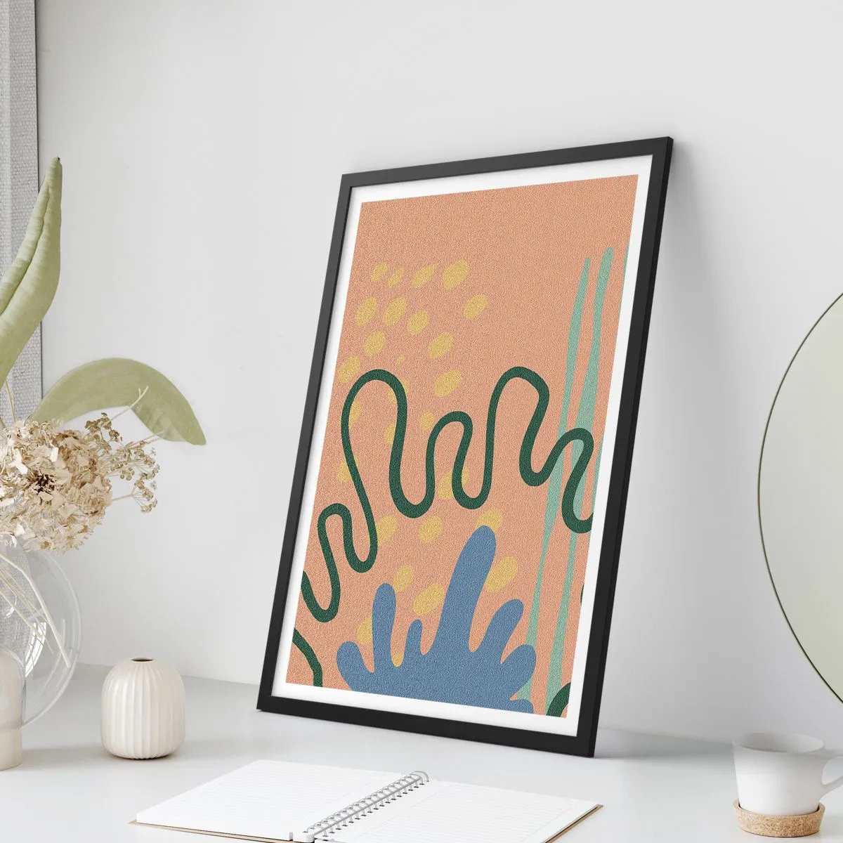 Plagát v čiernom ráme - Abstrakcia: rozmanitosť prírody - 61x91 cm