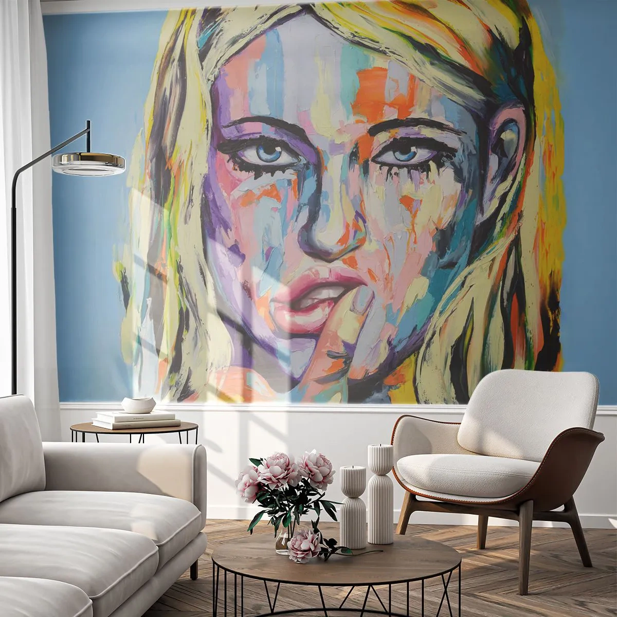 Fototapeta Premium Sand - Pozri sa jej priamo do očí - Žena, Portrét ženy, Dievča - 300x210 cm