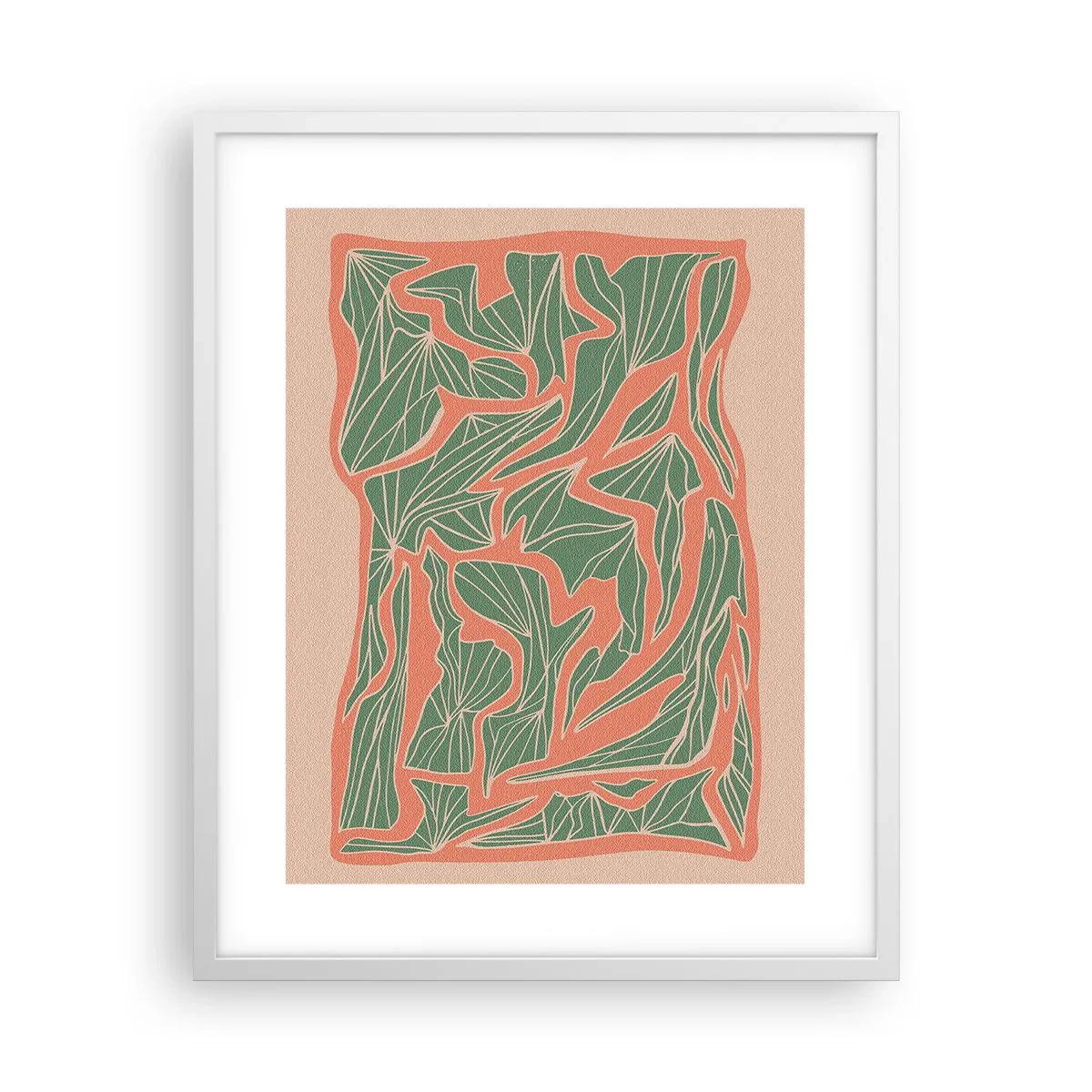 Plagát v bielom ráme - Súboj koralov a zelene - 40x50 cm