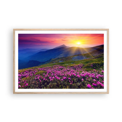 Plagát v ráme zo svetlého duba - …A okolo vonia kosodrevina a voňajú byliny - 91x61 cm