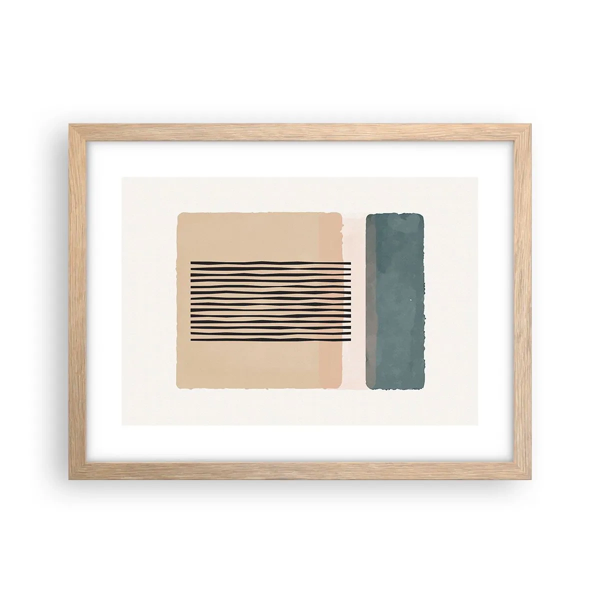 Plagát v ráme zo svetlého duba - Všetko v poriadku - 40x30 cm