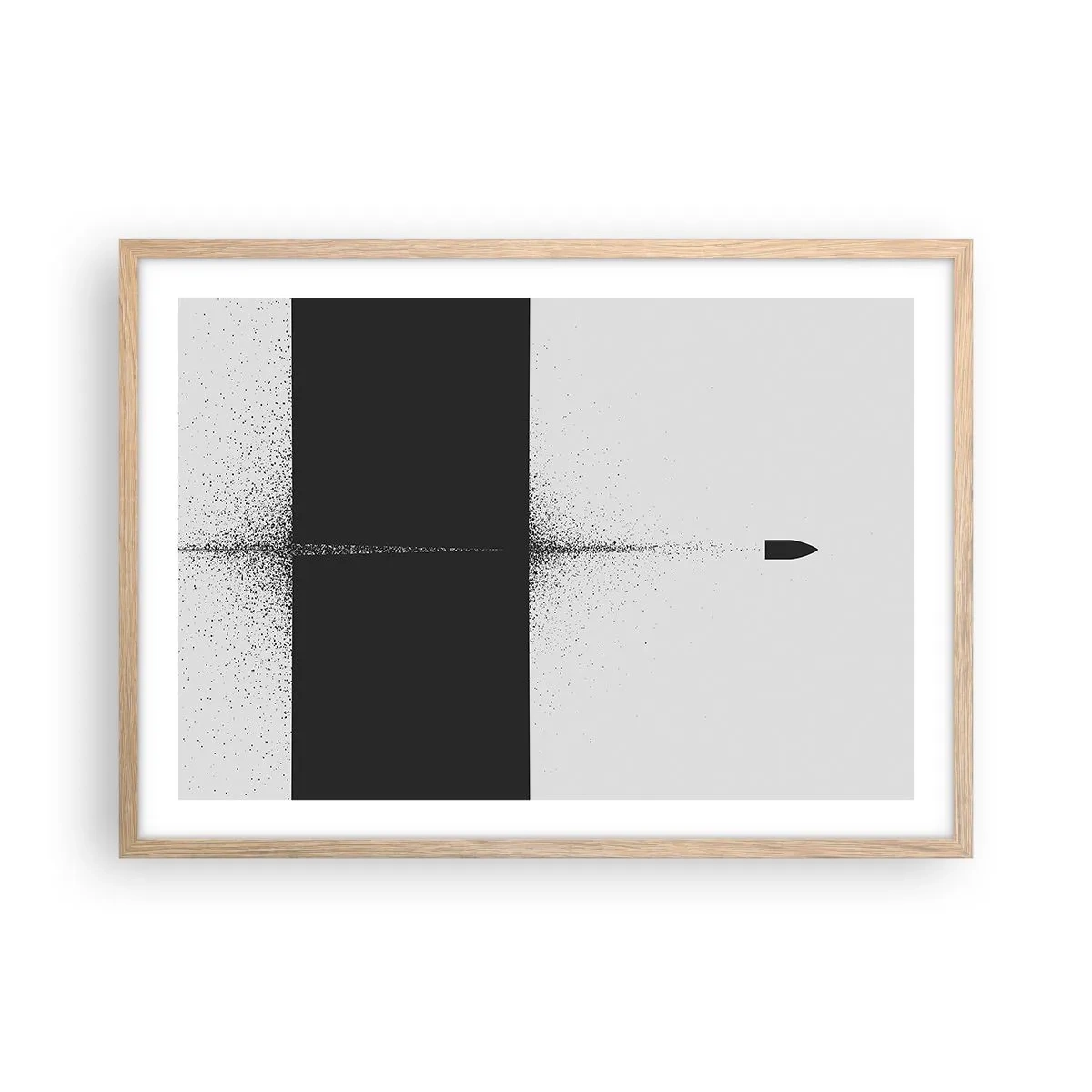 Plagát v ráme zo svetlého duba - Priamo k cieľu - 70x50 cm