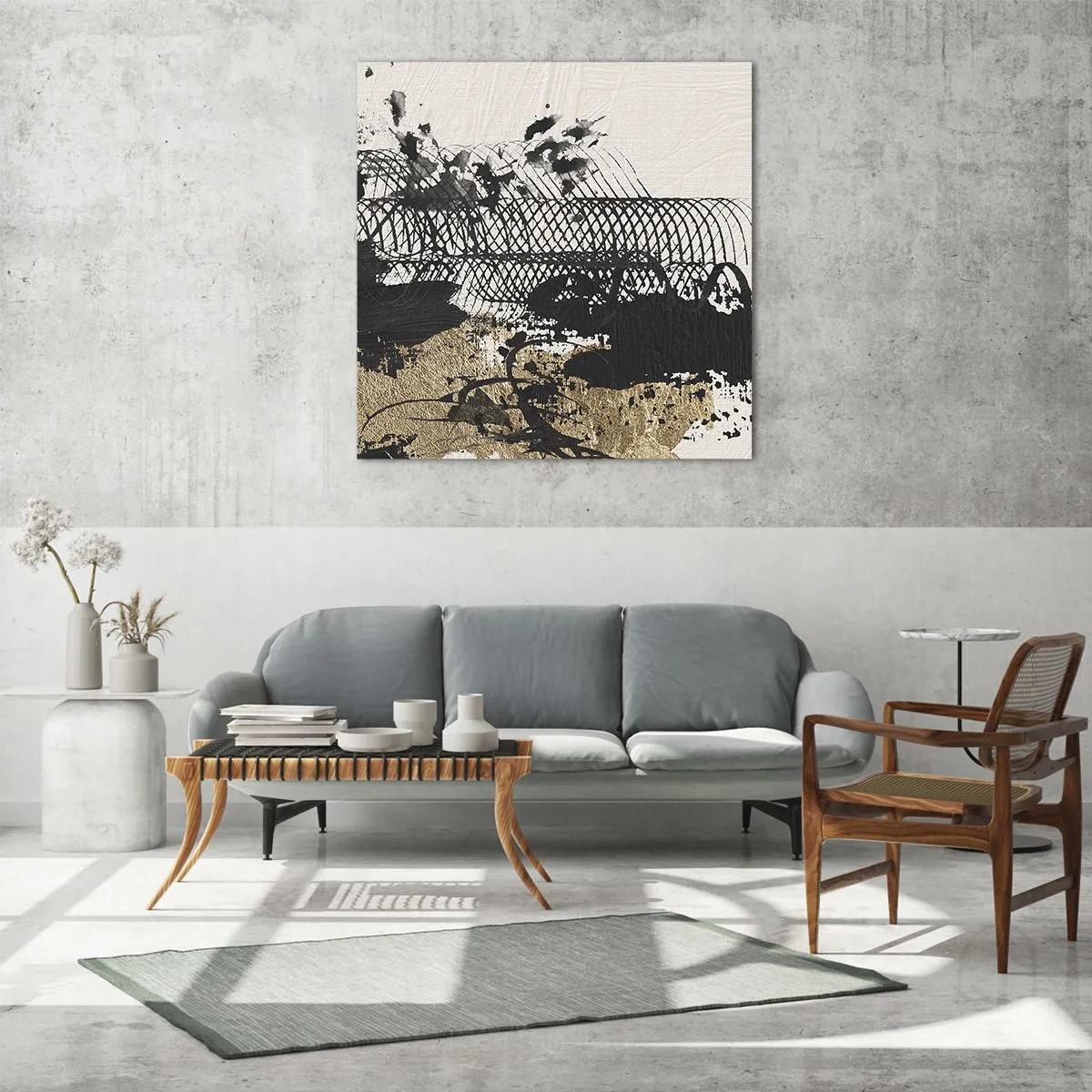 Obraz na skle - Kompozícia s vášňou - 70x70 cm