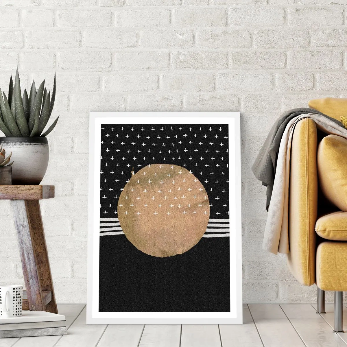 Plagát v bielom ráme - Kompozícia: vlajka galaxie - 30x40 cm