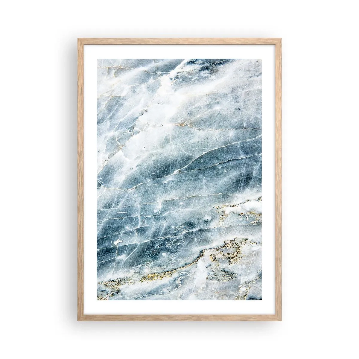 Plagát v ráme zo svetlého duba - Ľadový svet - 50x70 cm