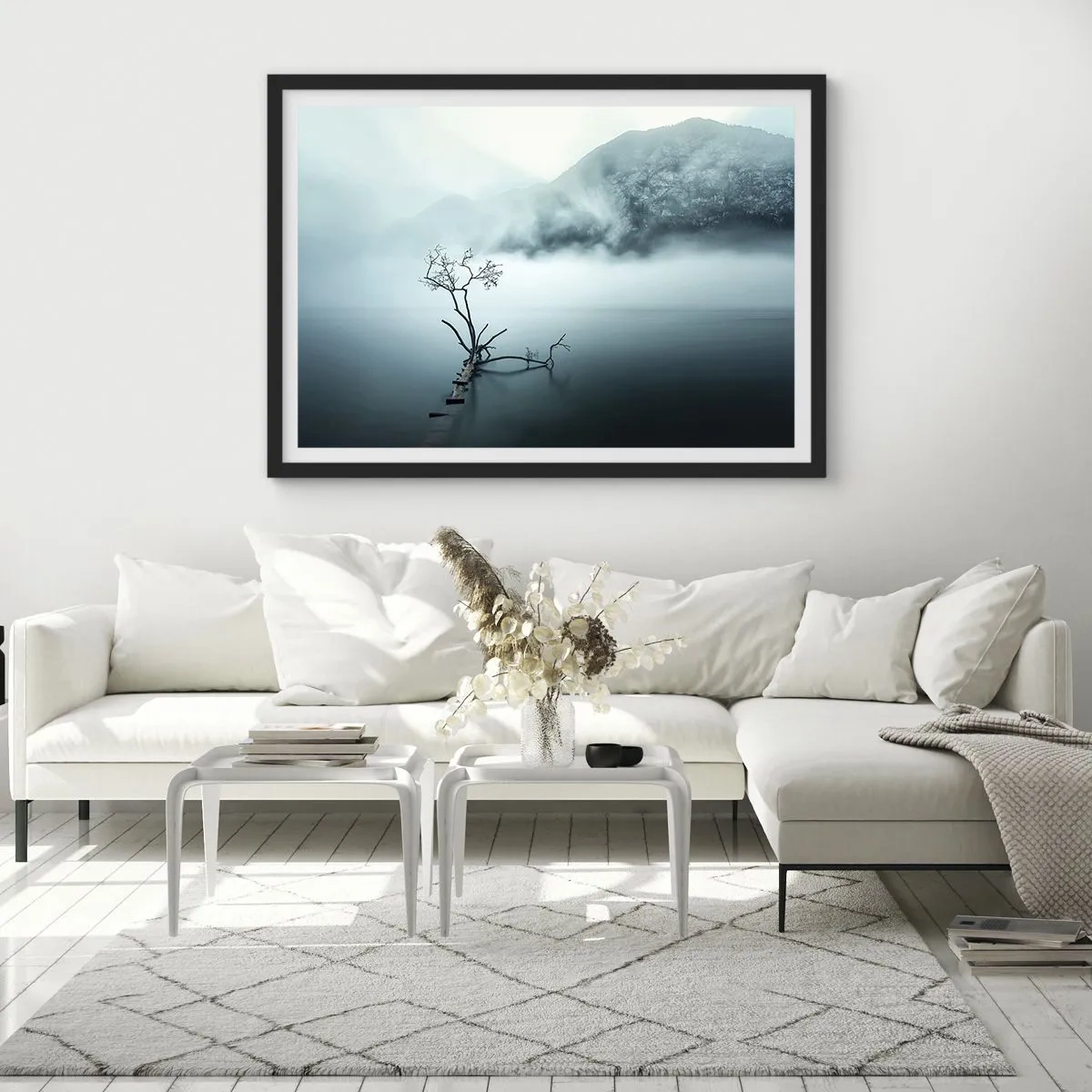 Plagát v čiernom ráme - Z vody a hmly - 70x50 cm