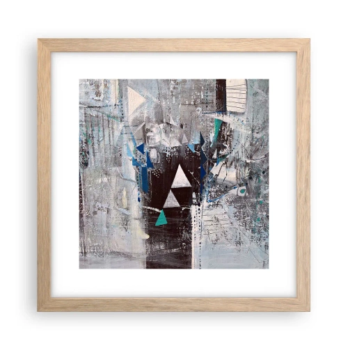 Plagát v ráme zo svetlého duba - Prednostné poradie trojuholníkov - 30x30 cm
