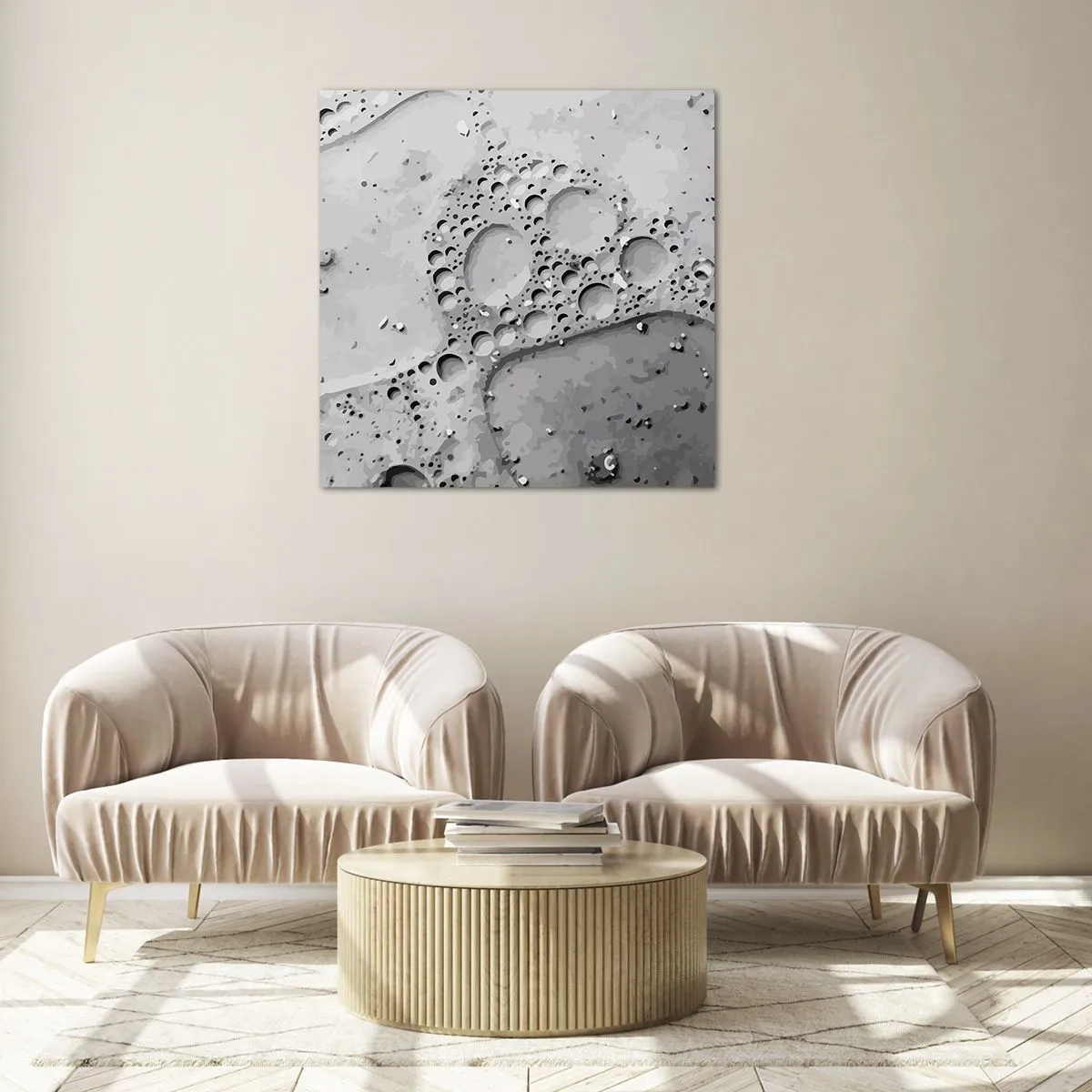 Obraz na skle - Stopa po spenenom - 70x70 cm