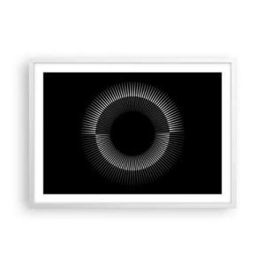 Plagát v bielom ráme - Čierne slnko - 70x50 cm