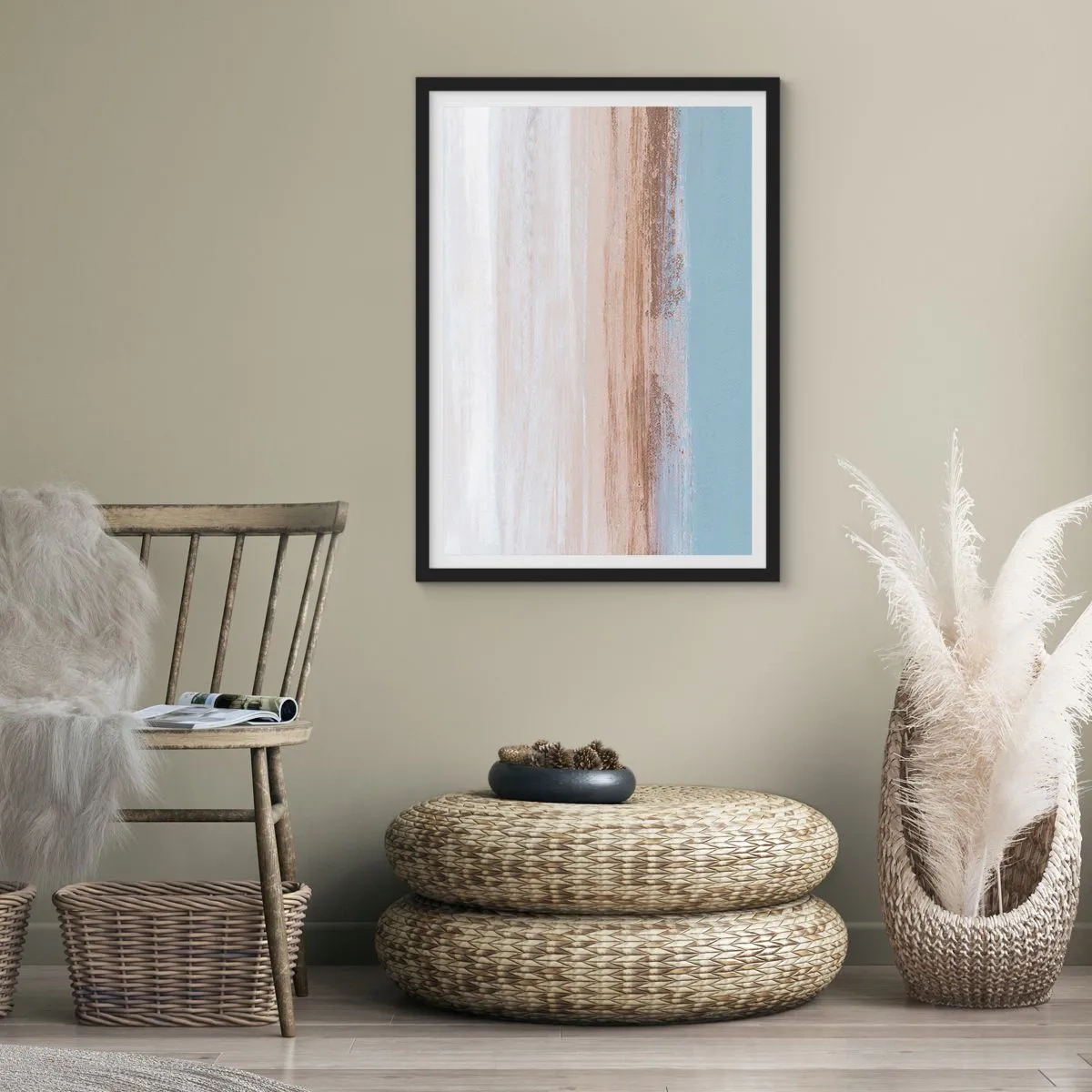 Plagát v čiernom ráme - Dvojznačná krajina - 40x50 cm