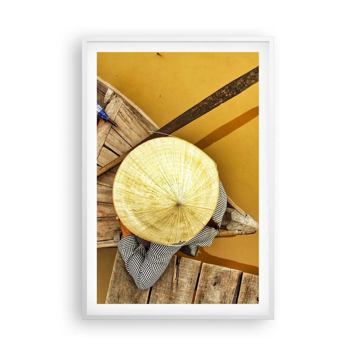 Plagát v bielom ráme - Život na žltej rieke - 61x91 cm