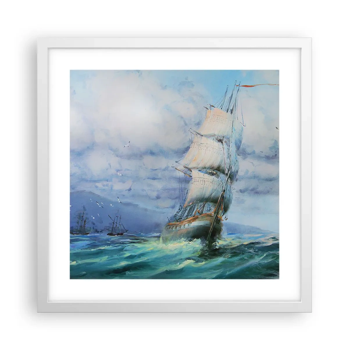 Plagát v bielom ráme - Šťastnú cestu - 40x40 cm