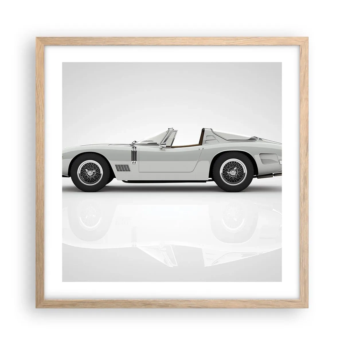 Plagát v ráme zo svetlého duba - Prísľub zábavy - 50x50 cm