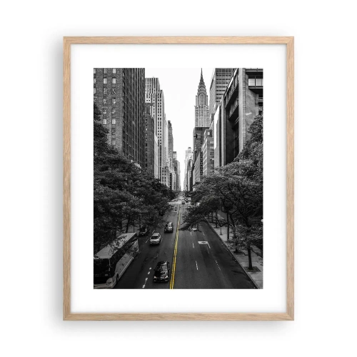 Plagát v ráme zo svetlého duba - Newyorské ráno - 40x50 cm