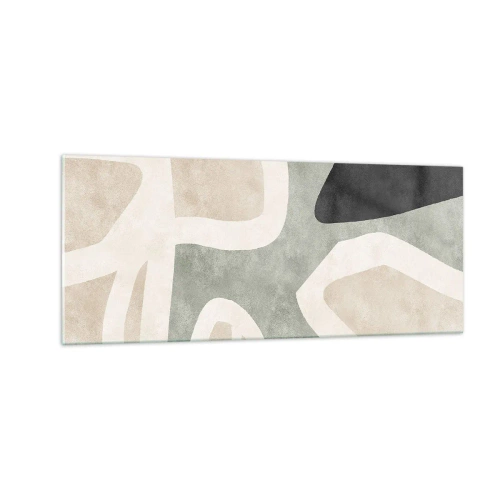 Obraz na skle - Kompozícia s čiernym motívom - 100x40 cm