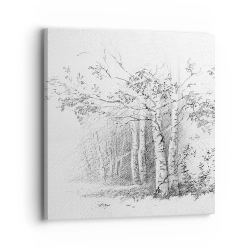 Obraz na plátne - Svetlo brezového lesa - 30x30 cm