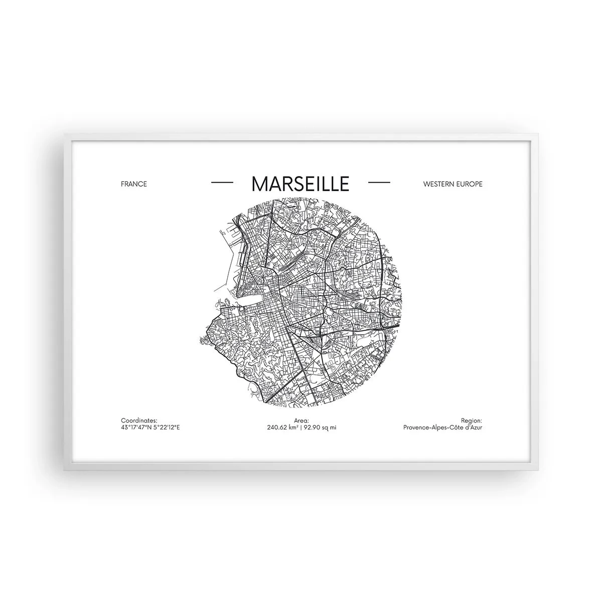 Plagát v bielom ráme - Anatómia Marseille - 100x70 cm