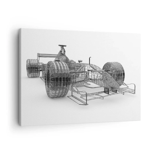 Obraz na plátne - Návrh pretekárskeho auta na svetlom pozadí - 70x50cm - Ideálna konštrukcia - idey rýchlosti - Moderná nástenná dekorácia do obývacej izby a spálne ARTTOR