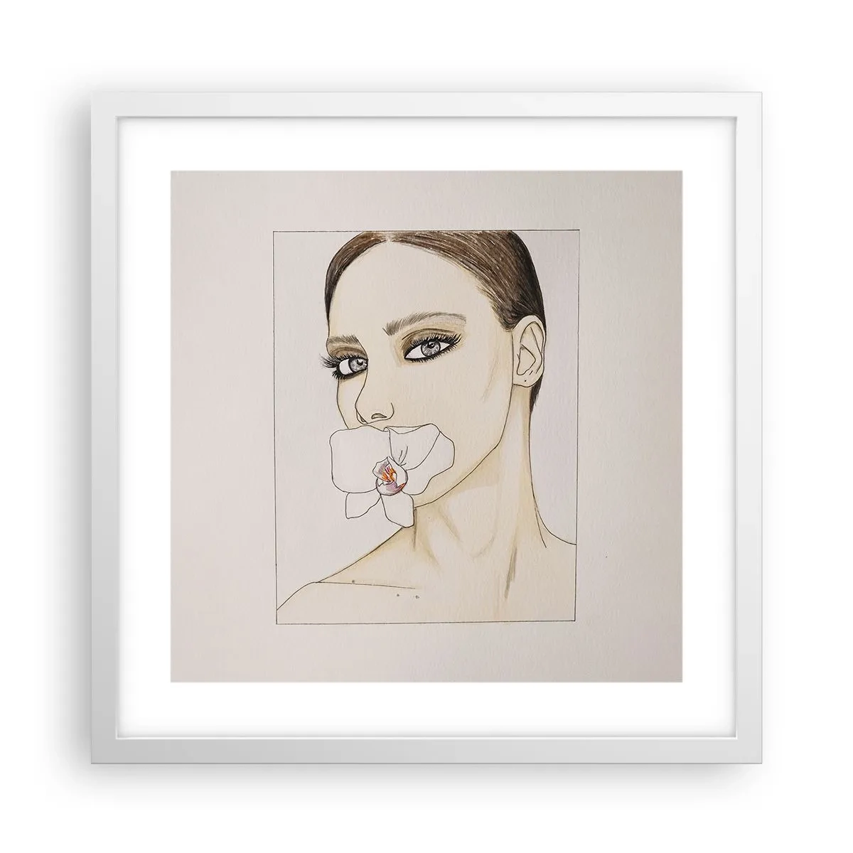 Plagát v bielom ráme - Symbol elegancie a krásy - 40x40 cm