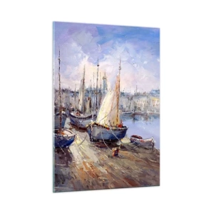 Obraz na skle - Mesto pri zálive - 50x70 cm