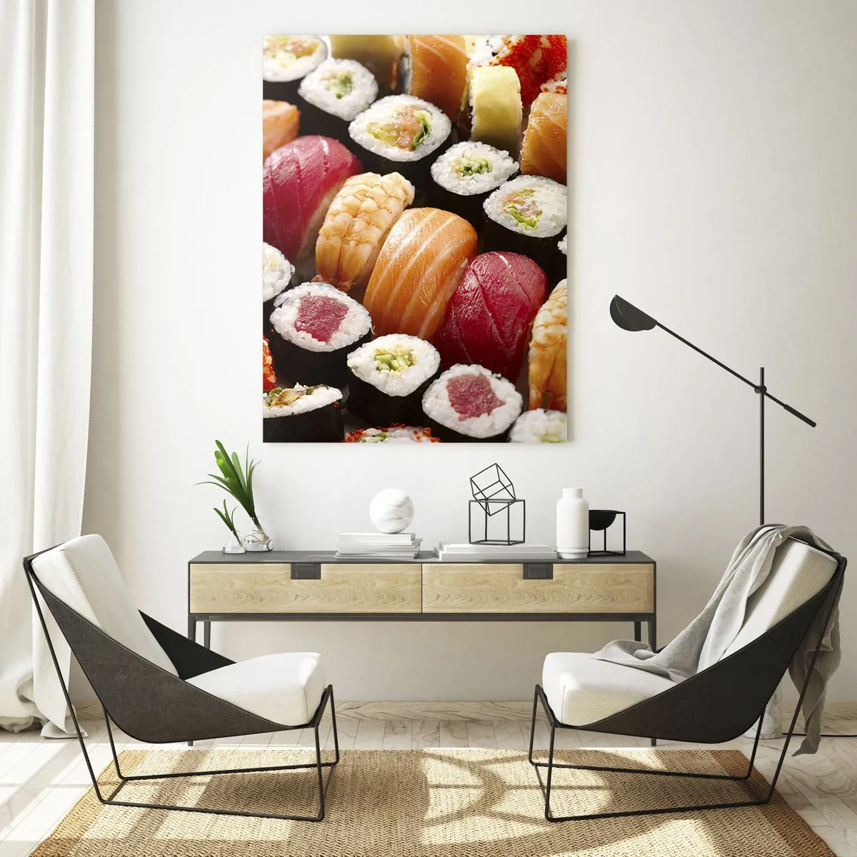 Obraz na skle - Farby a chute Ázie - 50x70 cm