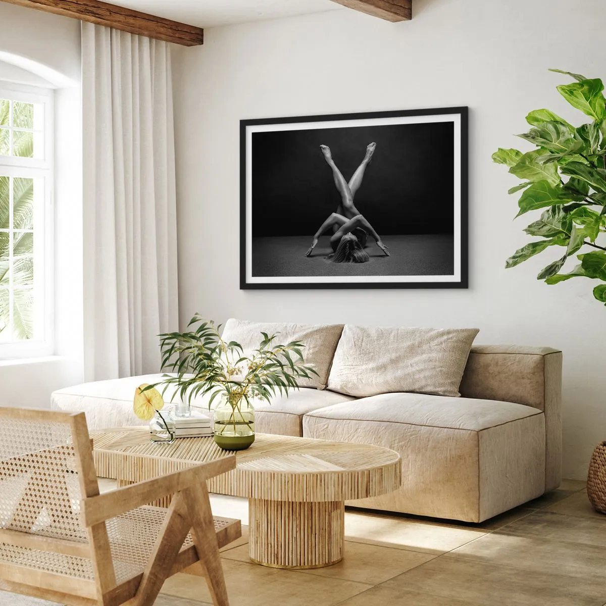 Plagát v čiernom ráme - Geometria nahoty - 50x40 cm
