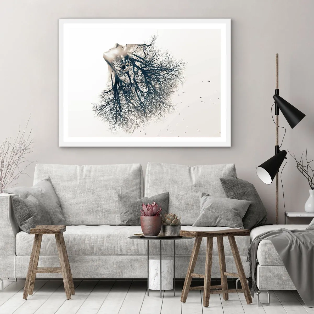 Plagát v bielom ráme - Očarená šepotom stromu - 50x40 cm