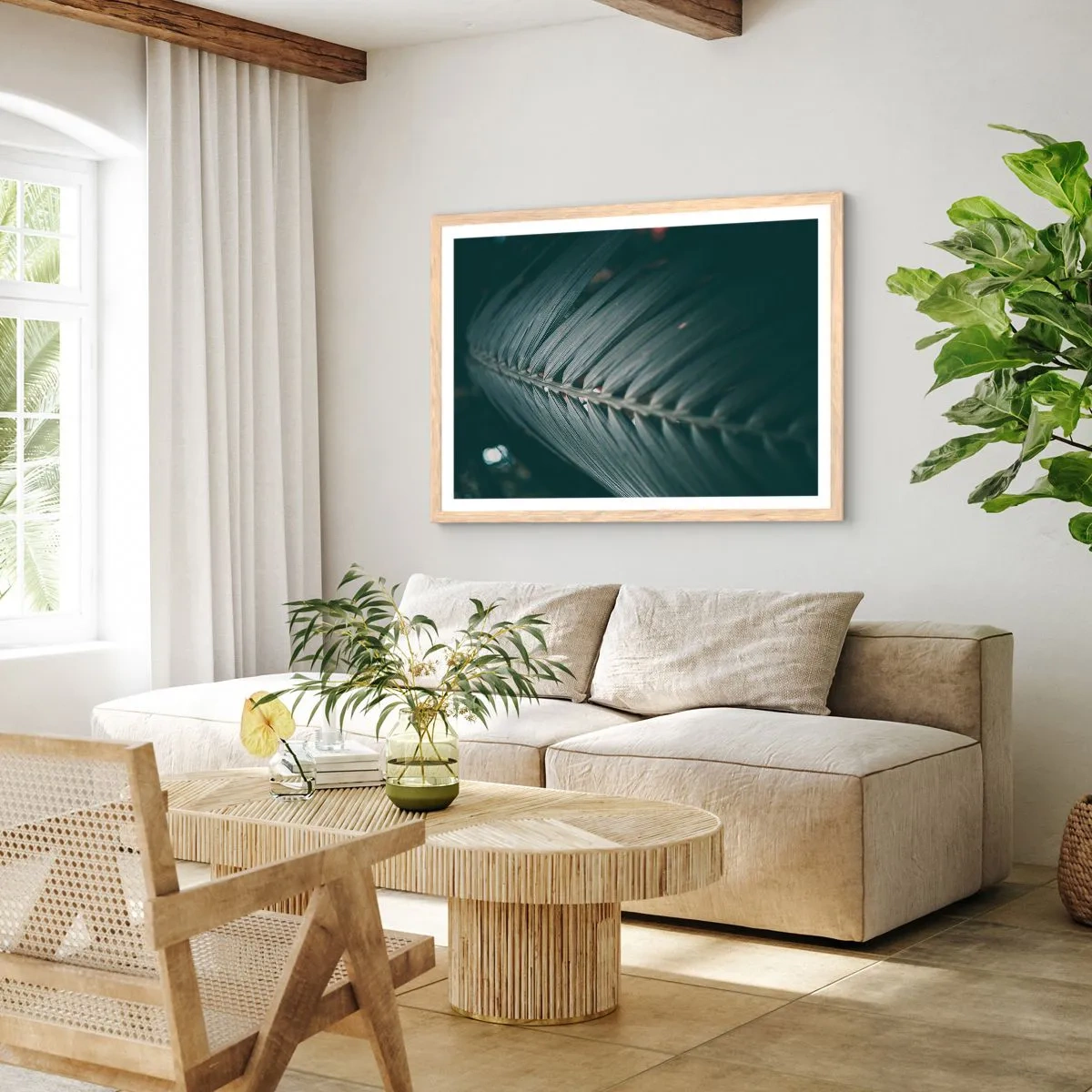 Plagát v ráme zo svetlého duba - Presnosť prírody - 91x61 cm