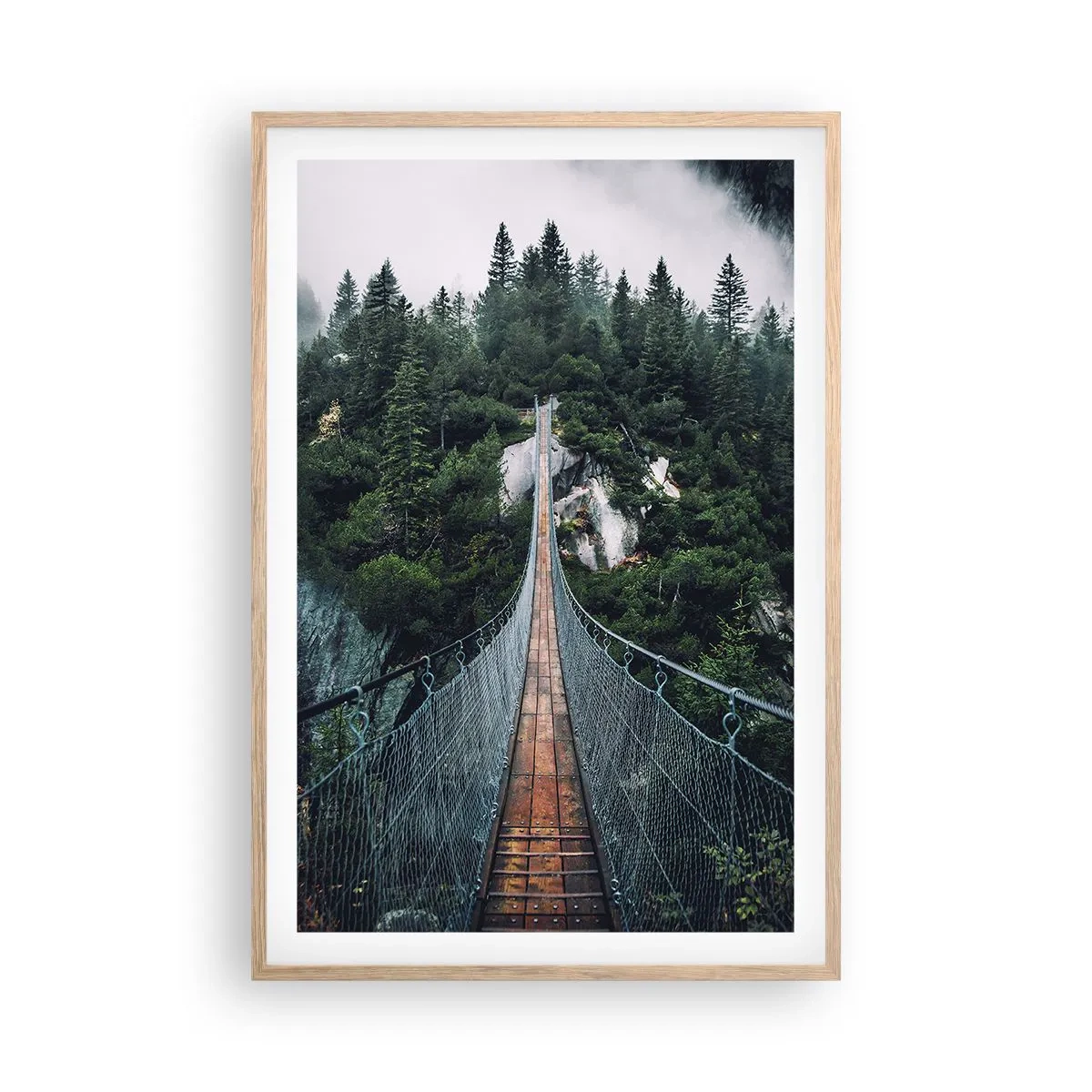 Plagát v ráme zo svetlého duba - Len pre orlov - 61x91 cm