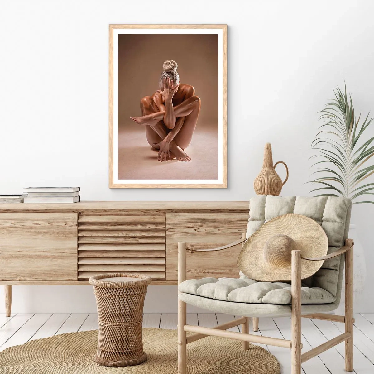 Plagát v ráme zo svetlého duba - Jednota tela a ducha - 61x91 cm