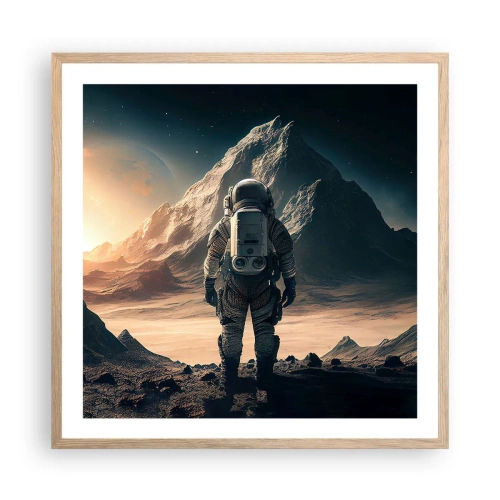 Plagát v ráme zo svetlého duba - Nová výzva - 60x60 cm