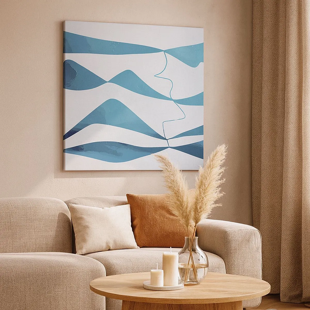 Obraz na plátne - Abstrakcia: tyrkysový vzťah - 30x30 cm