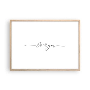 Plagát v ráme zo svetlého duba - Čierne na bielom - 70x50 cm