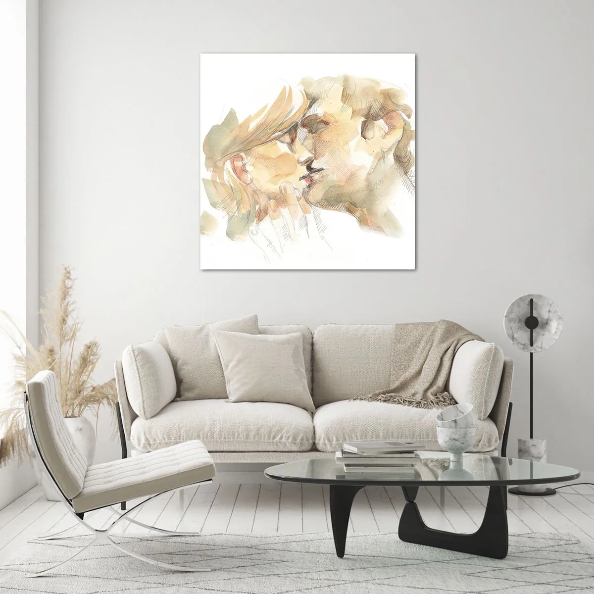 Obraz na skle - Nájdená polovica? - 70x70 cm