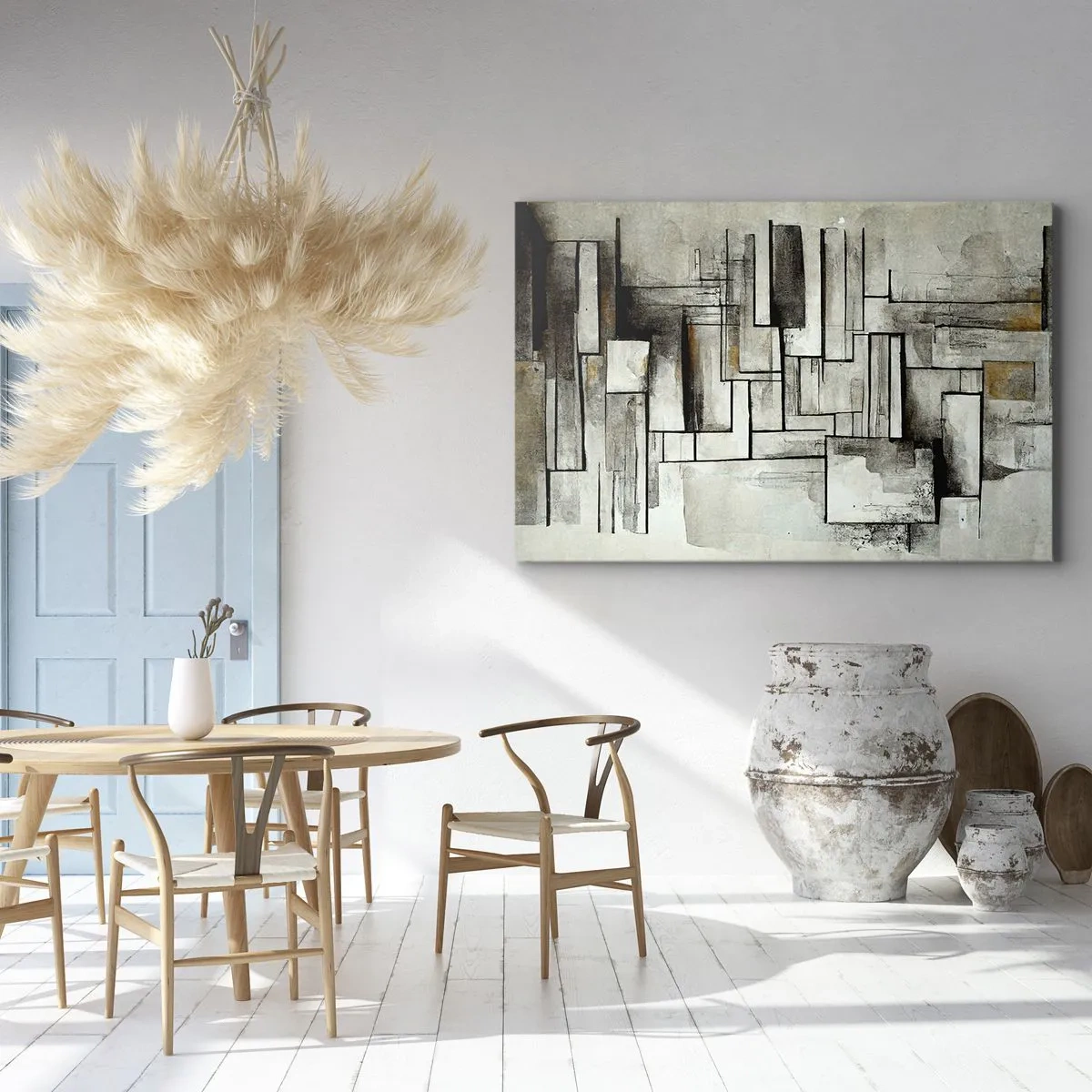Obraz na plátne - Abstraktné obdĺžniky v odtieňoch sivej a čiernej - 70x50cm - Sila jednoduchosti - Moderná nástenná dekorácia do obývacej izby a spálne ARTTOR