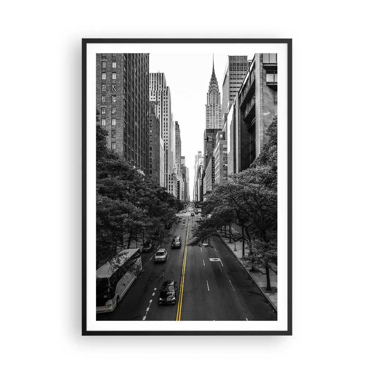 Plagát v čiernom ráme - Newyorské ráno - 70x100 cm
