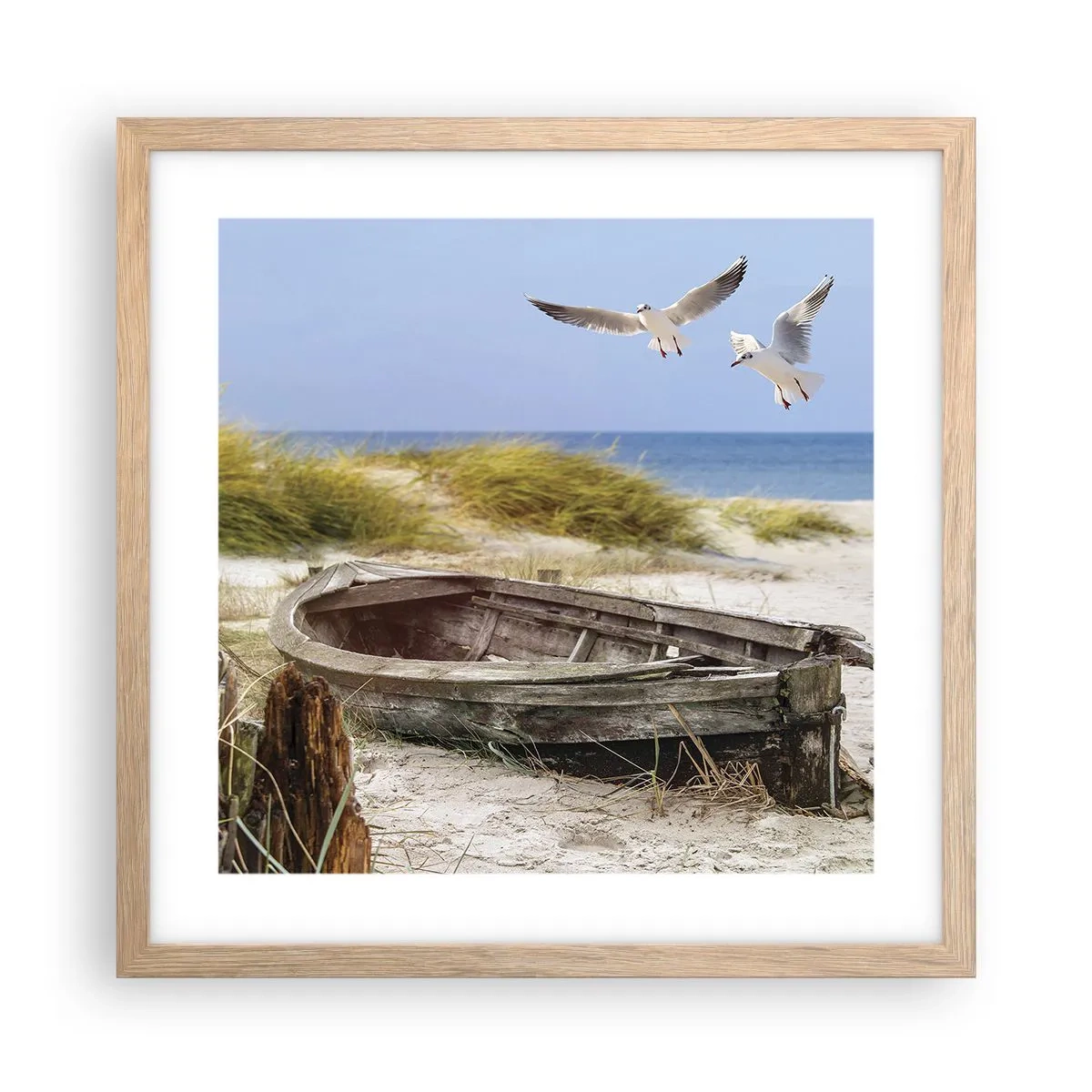Plagát v ráme zo svetlého duba - Vetrom ožiarené - 40x40 cm