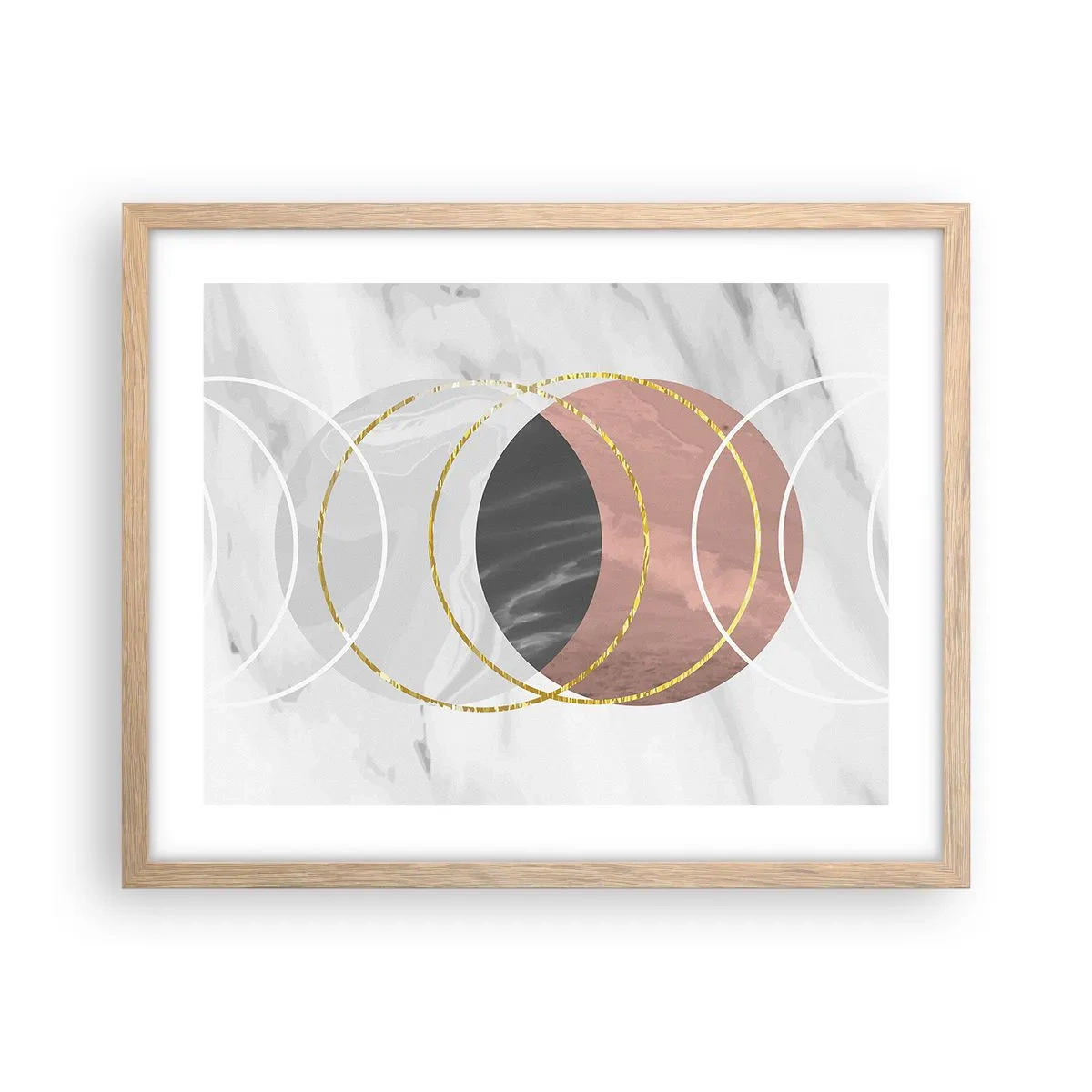 Plagát v ráme zo svetlého duba - Hudba sfér - 50x40 cm